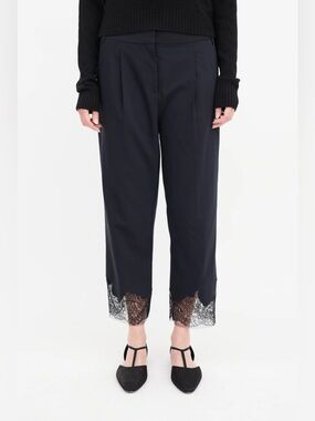 Tibi dark blue lace detail pants size 4